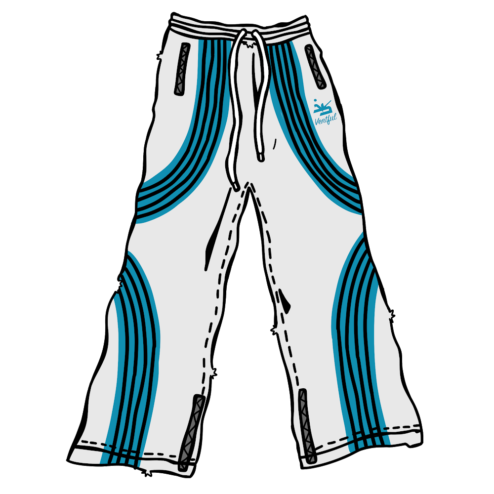 White & Teal TrackPants